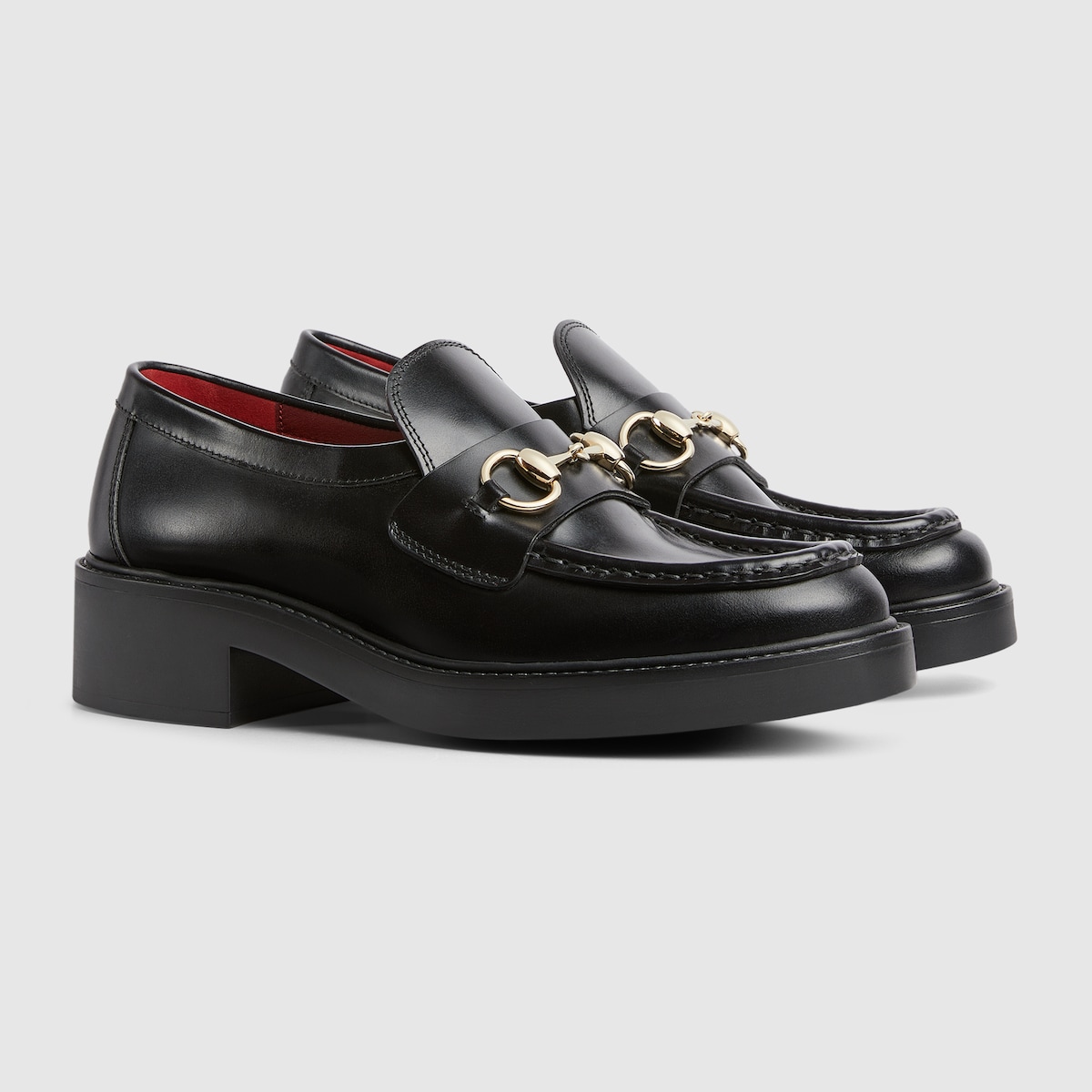 GUCCI Women s Loafer With Horsebit Black Leather