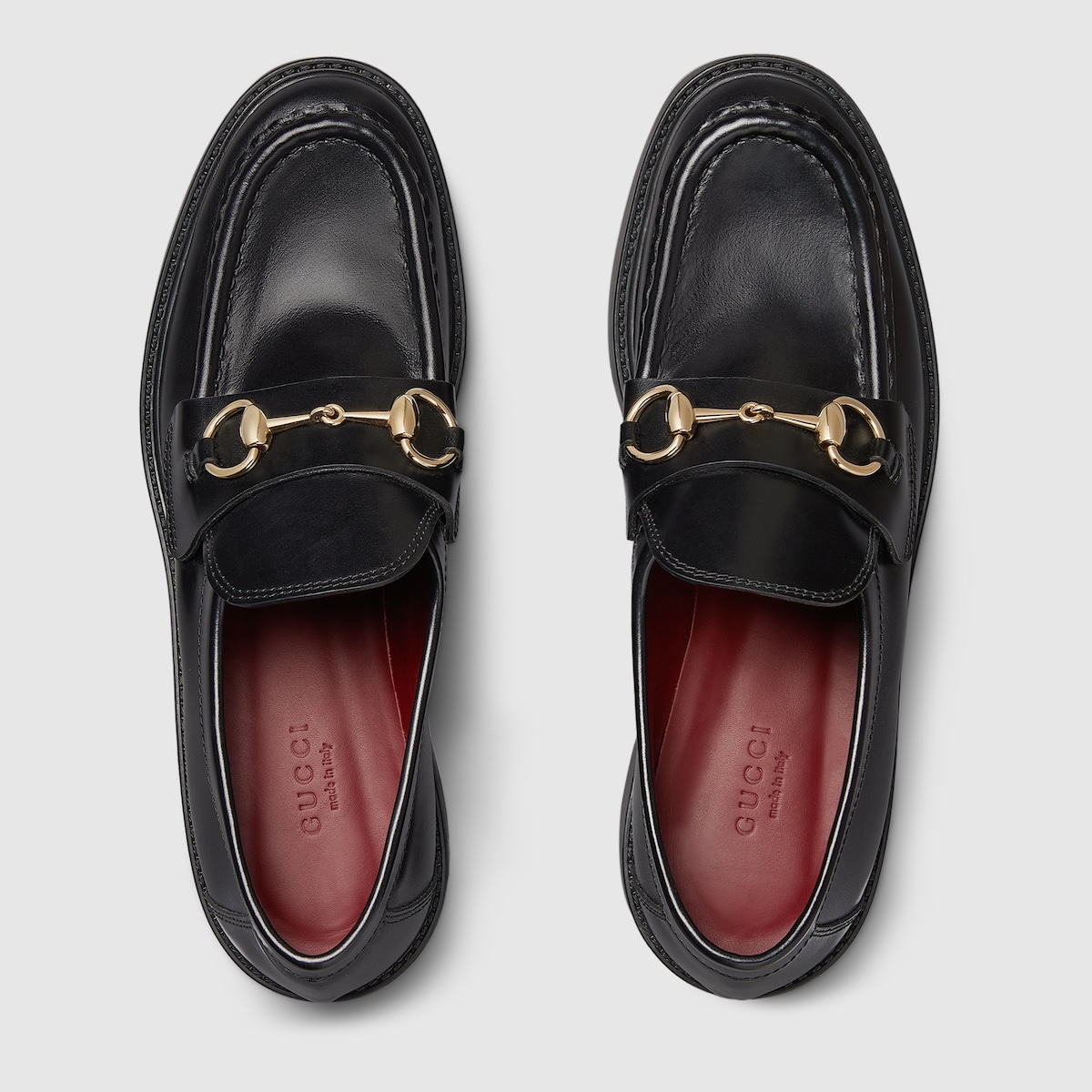 【本物保証】 Women's US GUCCI® | leather black in Horsebit with loafer 靴
