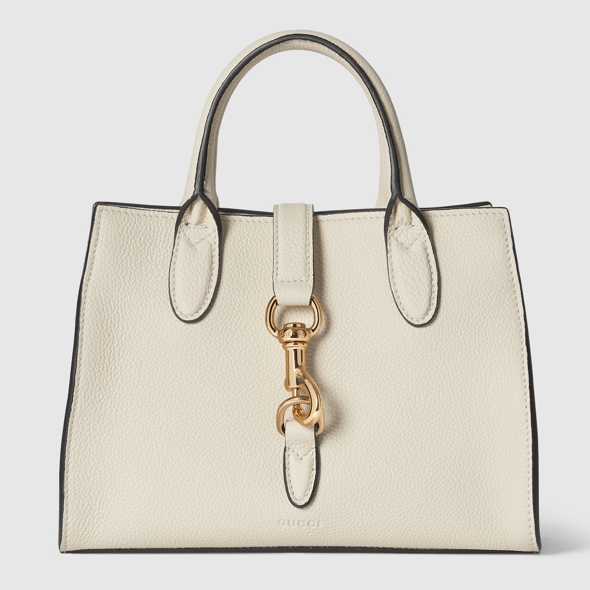 フック クロージャー付き スモール トートバッグ ・アイボリー レザー