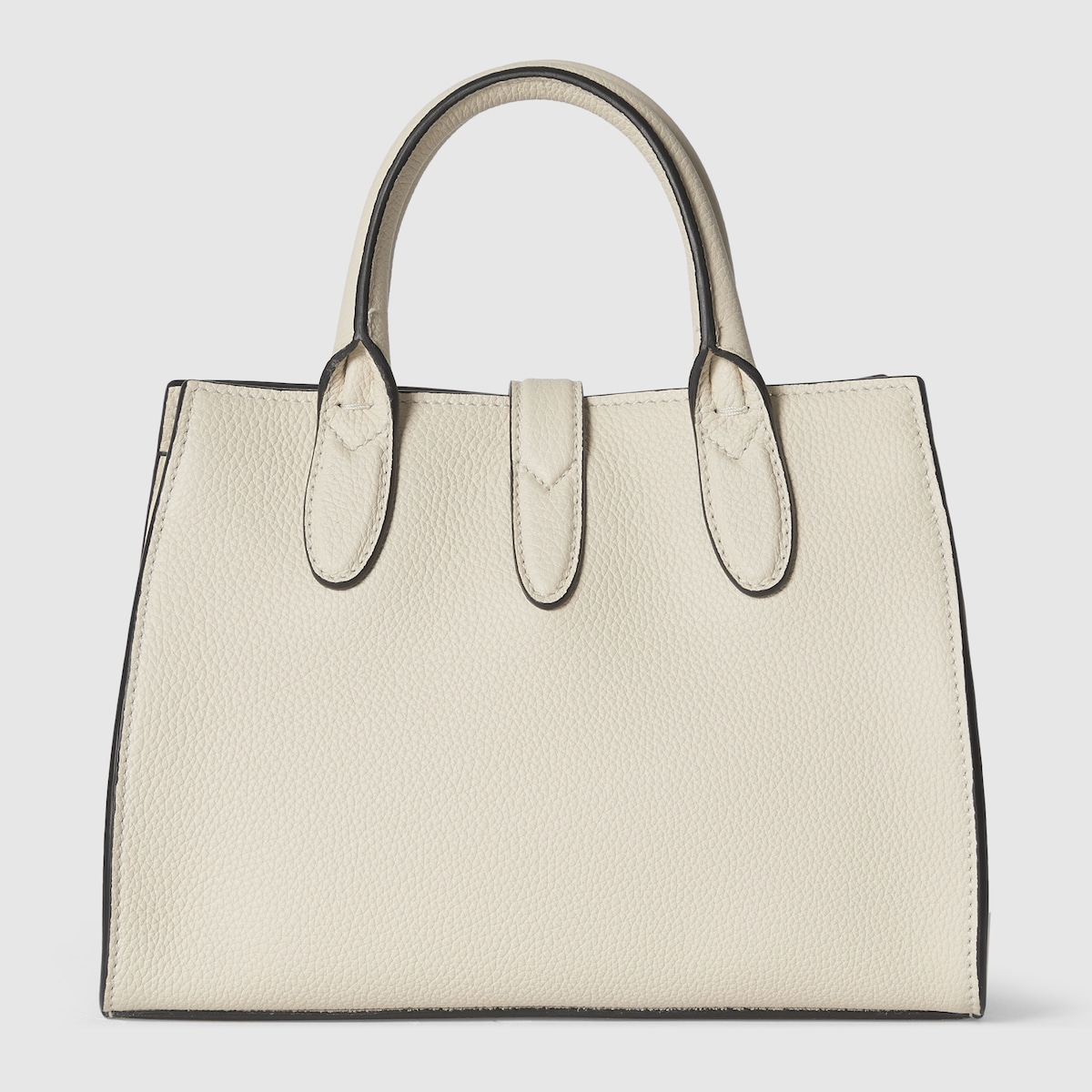 フック クロージャー付き スモール トートバッグ ・アイボリー レザー