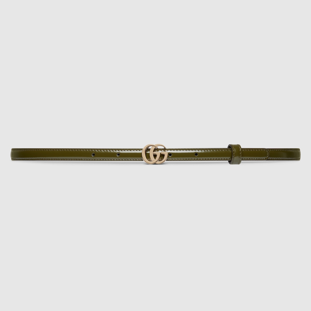 GG Milano thin belt in dark olive green leather GUCCI US