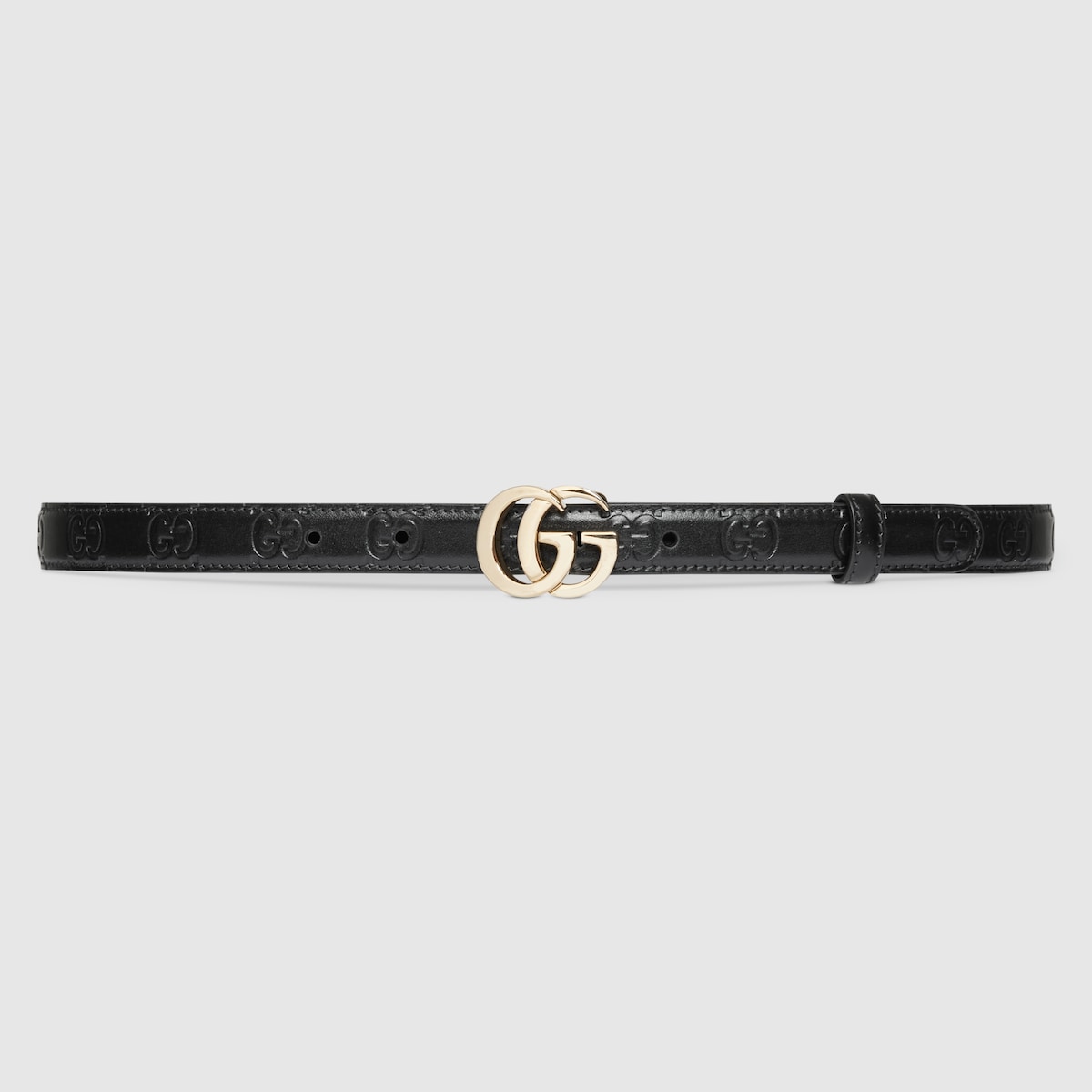 Ceinture fine GG Milano en cuir noir GUCCI FR