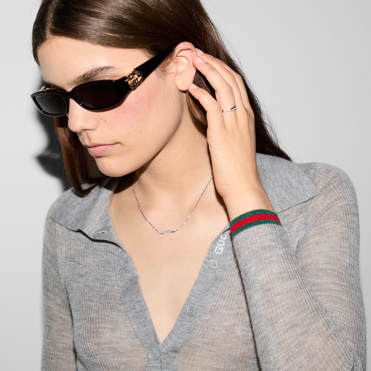 Gucci Link to Love diamond 18k ring in 18k white gold