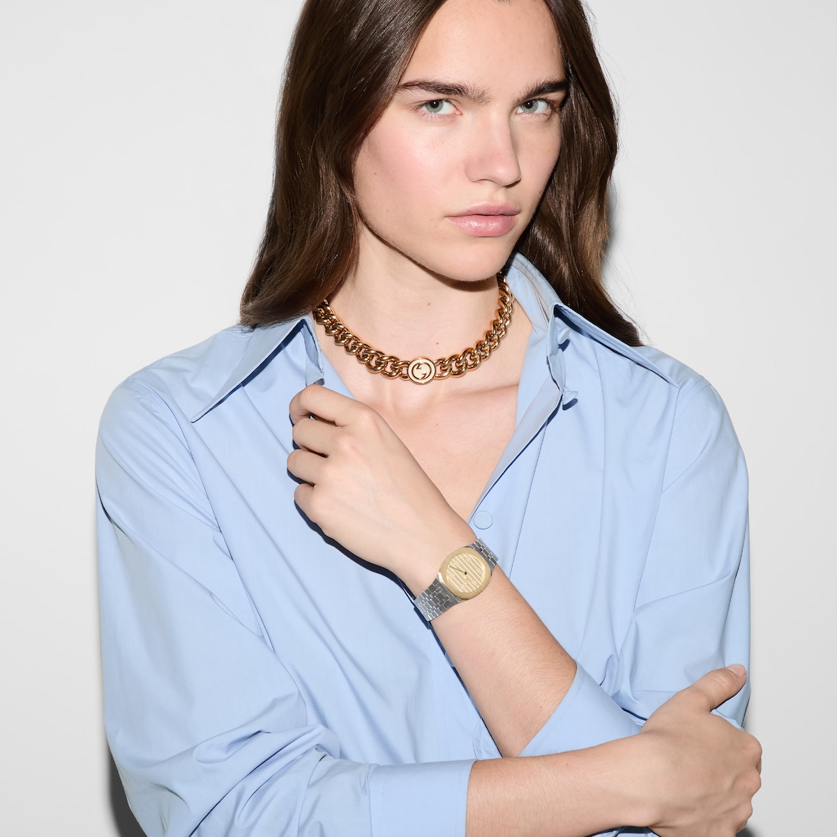 GUCCI 25H 〕クオーツ スチール ゴールド ウォッチ 38 mm