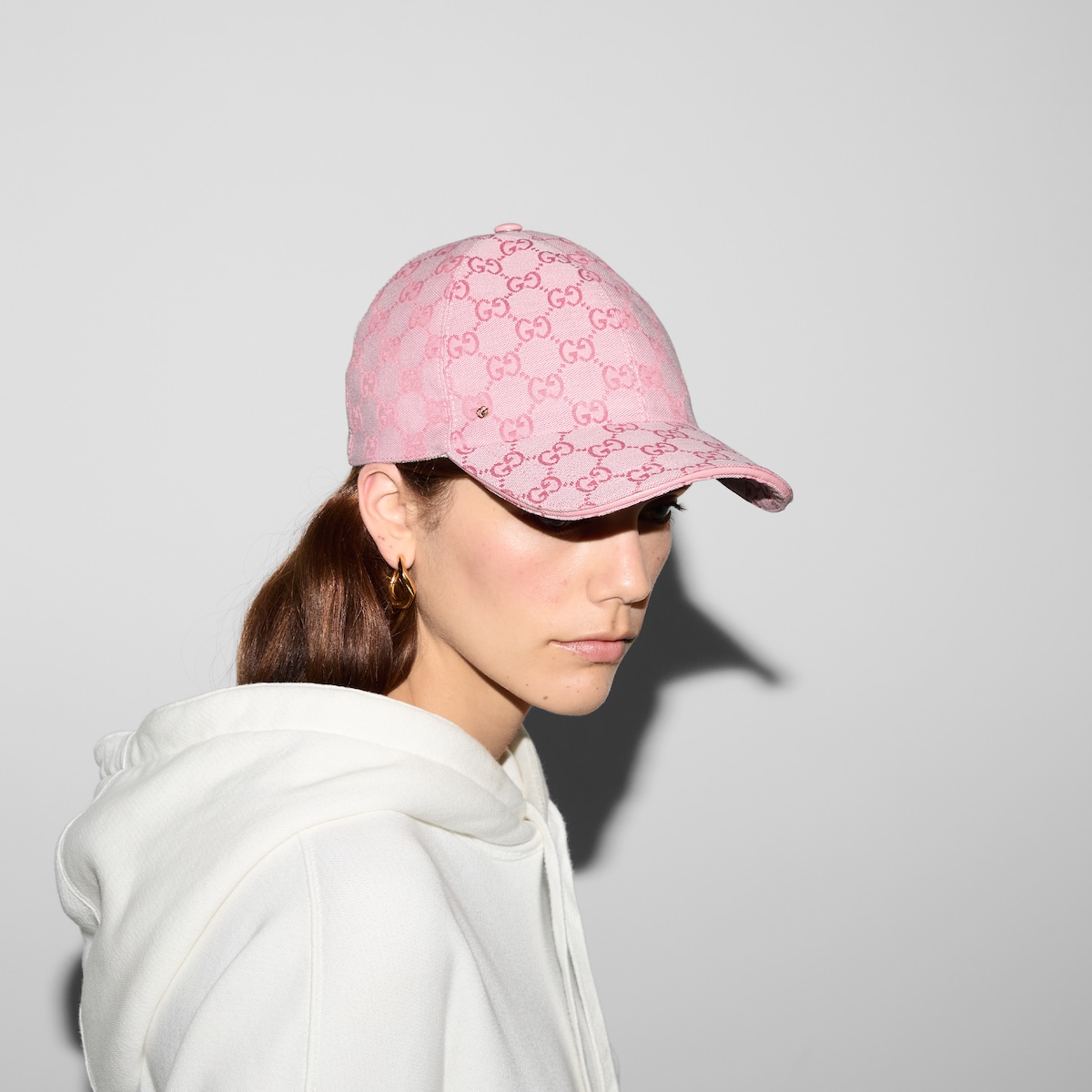 GG canvas baseball hat in pink