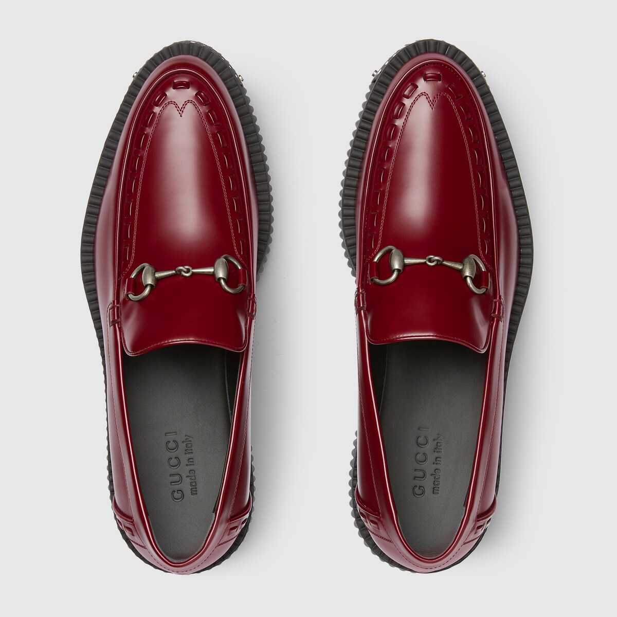 Men s Gucci Horsebit creeper loafer in Rosso Ancora red leather GUCCI Canada