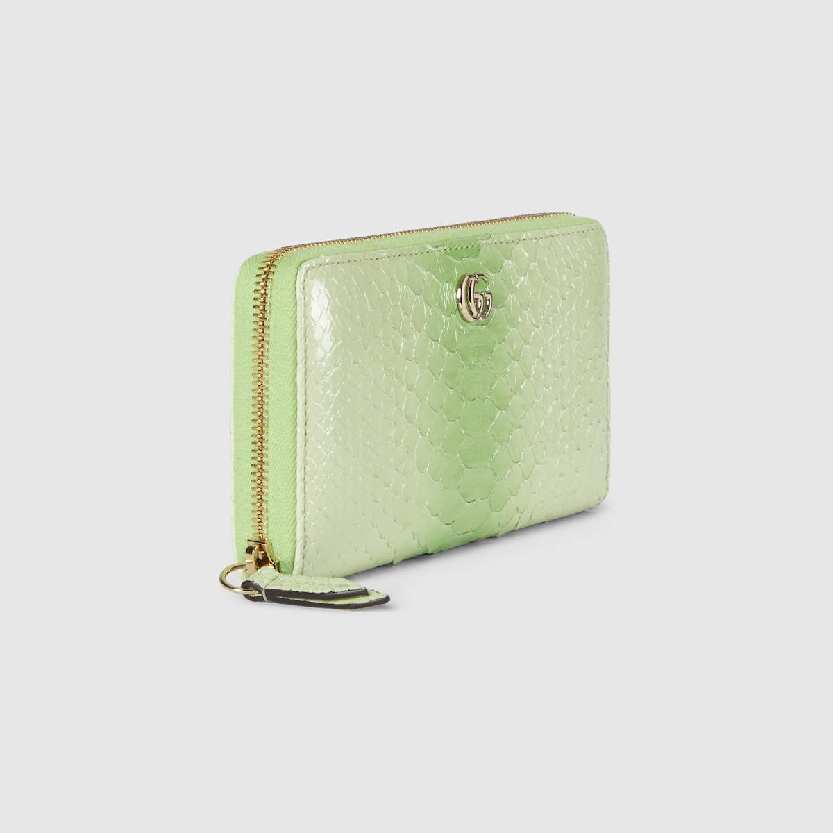 GUCCI グッチ GGマーモント ダブルG パイソン エメラルド 緑 折り財布 ダブルG パイソン ジップアラウンドウォレット ・グリーン