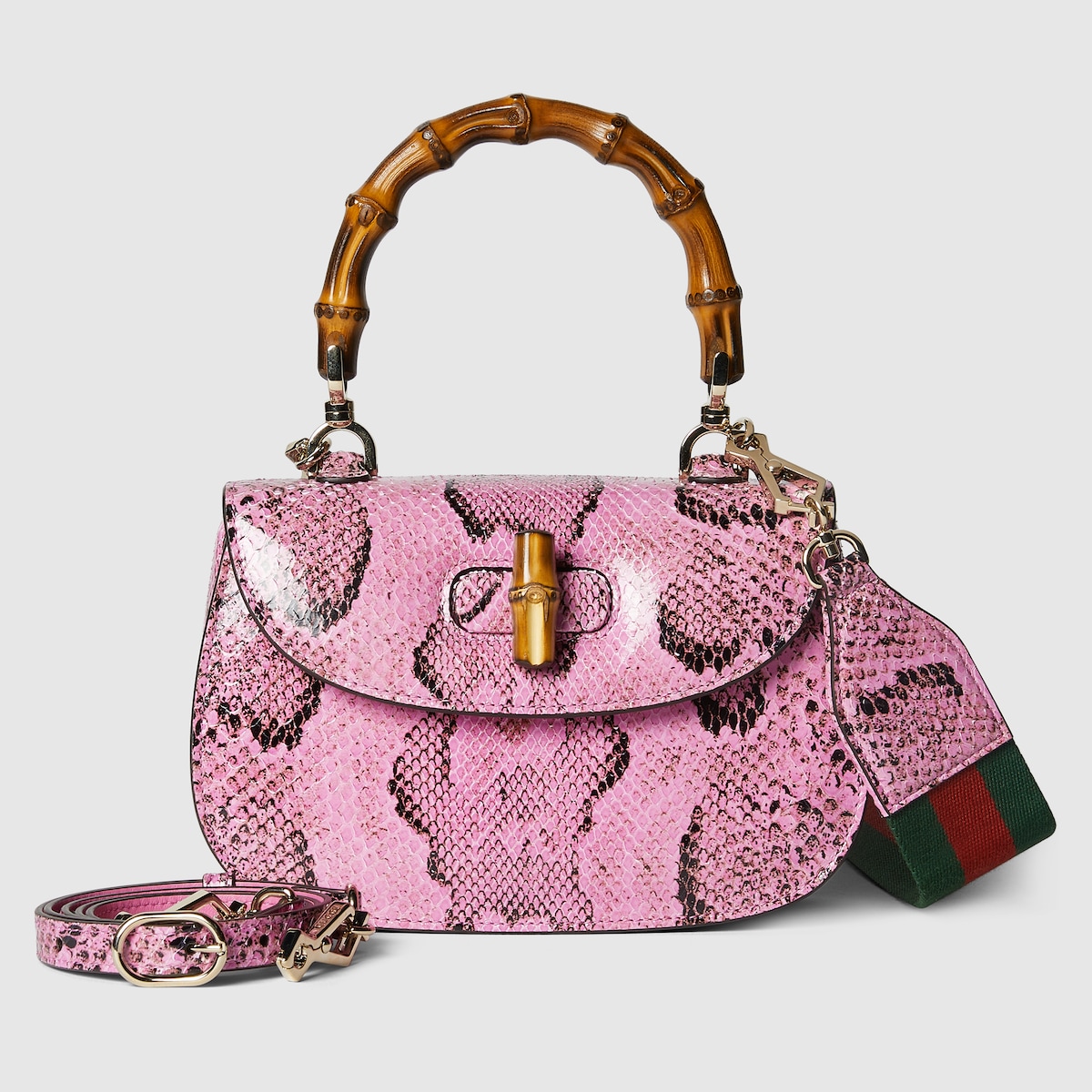 GUCCI　グッチ　パイソン　ホースビット　ピンク　箱付　サイズ34.5 GUCCI - グッチ ホースビット 1955 日本限定 ジップアラウンド