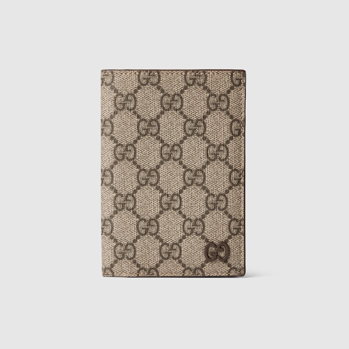 GG ディテール付き GG パスポートケース ・ベージュ＆エボニー