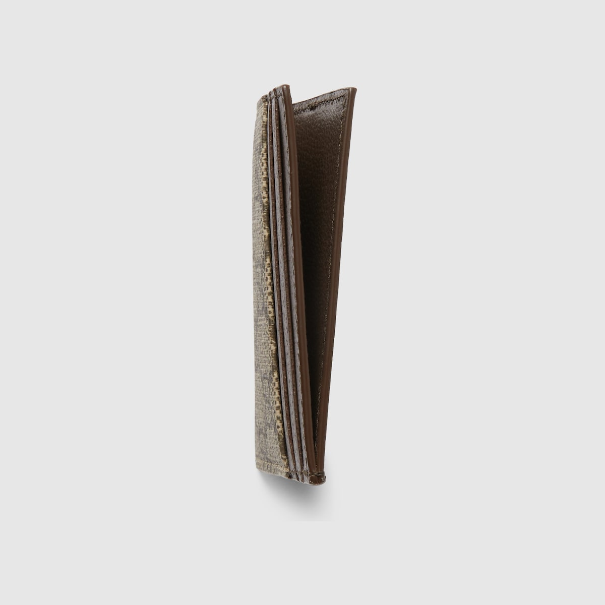 Bi-color GG card case in beige and ebony Supreme | GUCCI® US