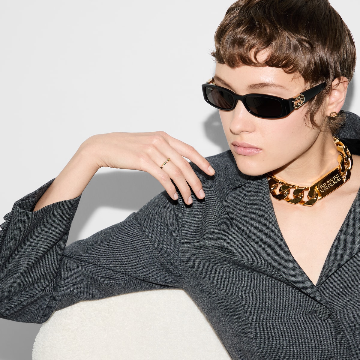 GUCCI ストライプデザイン リング GUCCI グッチ ダブルG シルバー リング ストライプ YBC551899001