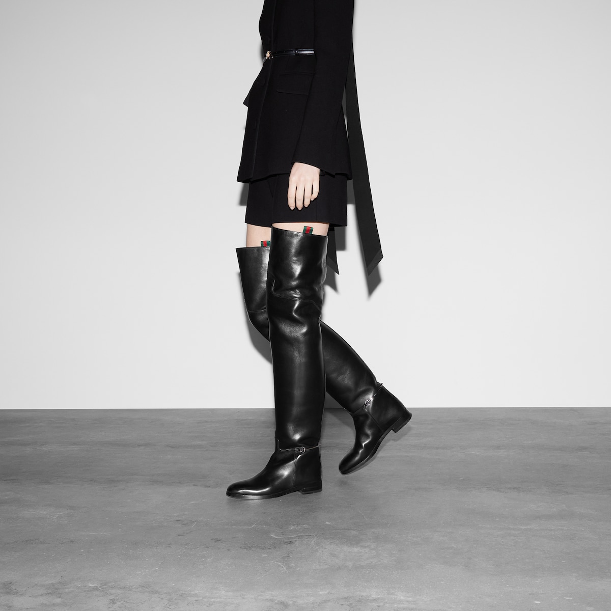 Black over knee high boots shop