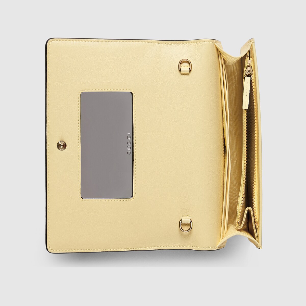 GG Marmont chain wallet in ebony Supreme, green leather | GUCCI® PT