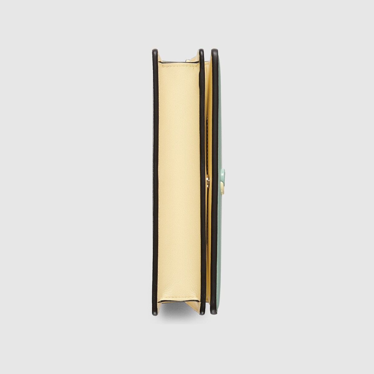 GG Marmont chain wallet in ebony Supreme, green leather | GUCCI® PT