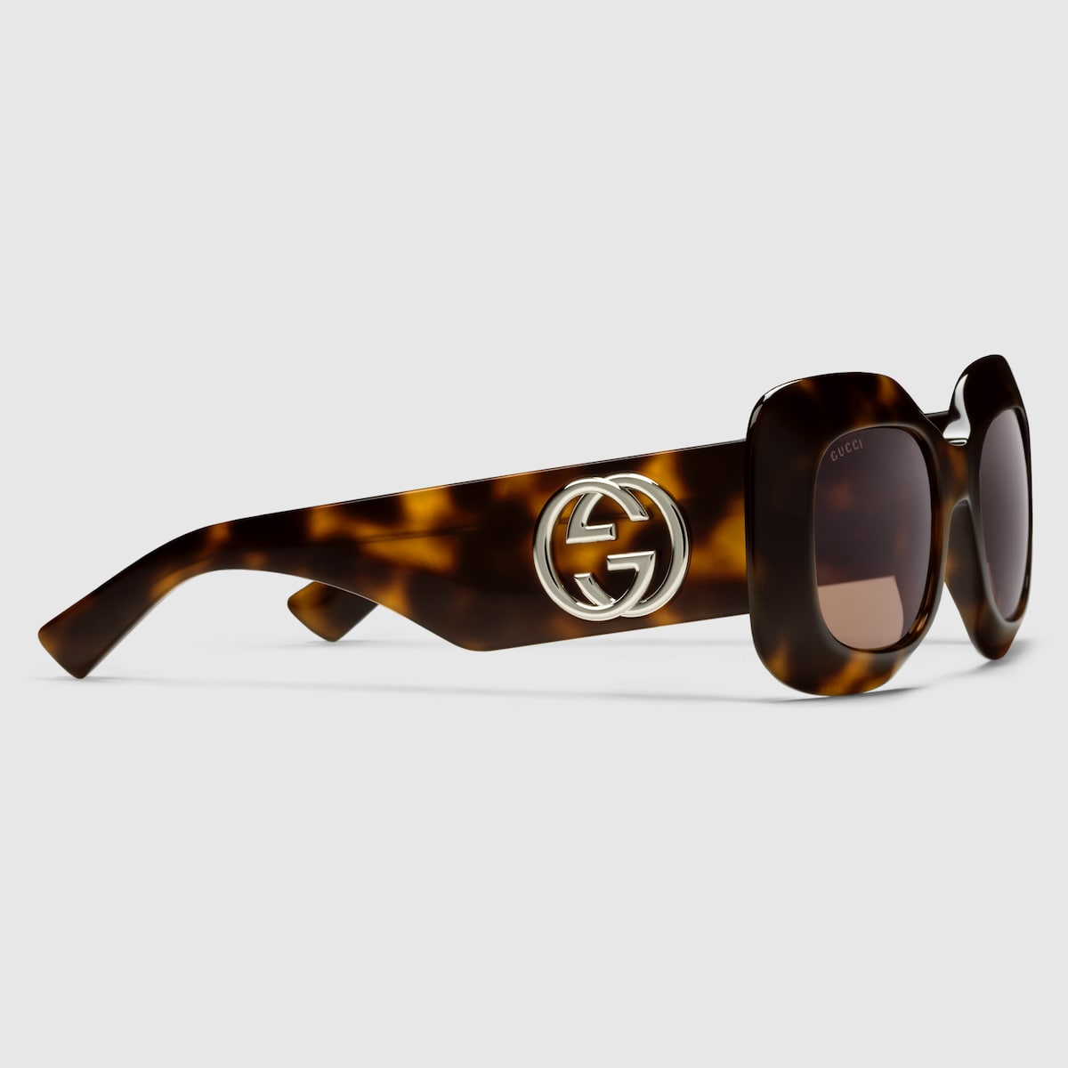 にゅじ Square optical frame in dark tortoiseshell | GUCCI® PL