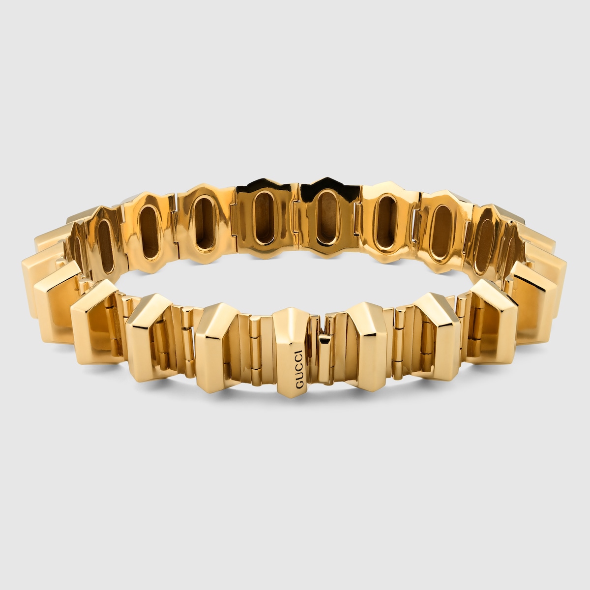 Collana choker con borchie geometriche in metallo color oro giallo GUCCI Italia