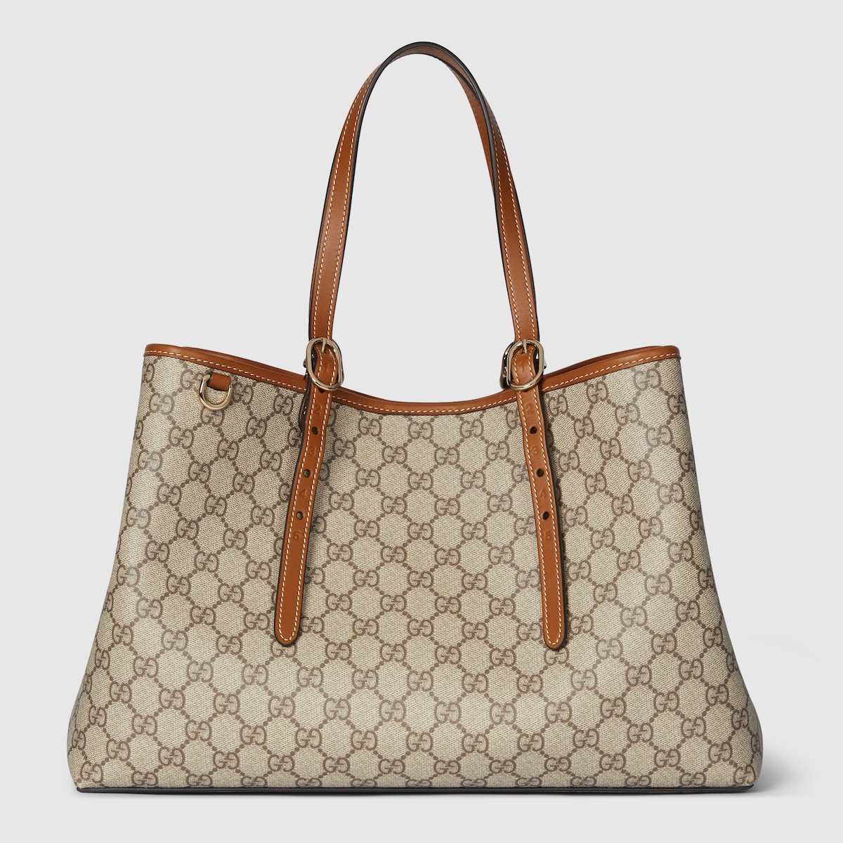 GG Emblem large tote bag in beige and brown GG fabric - thumbnail 10