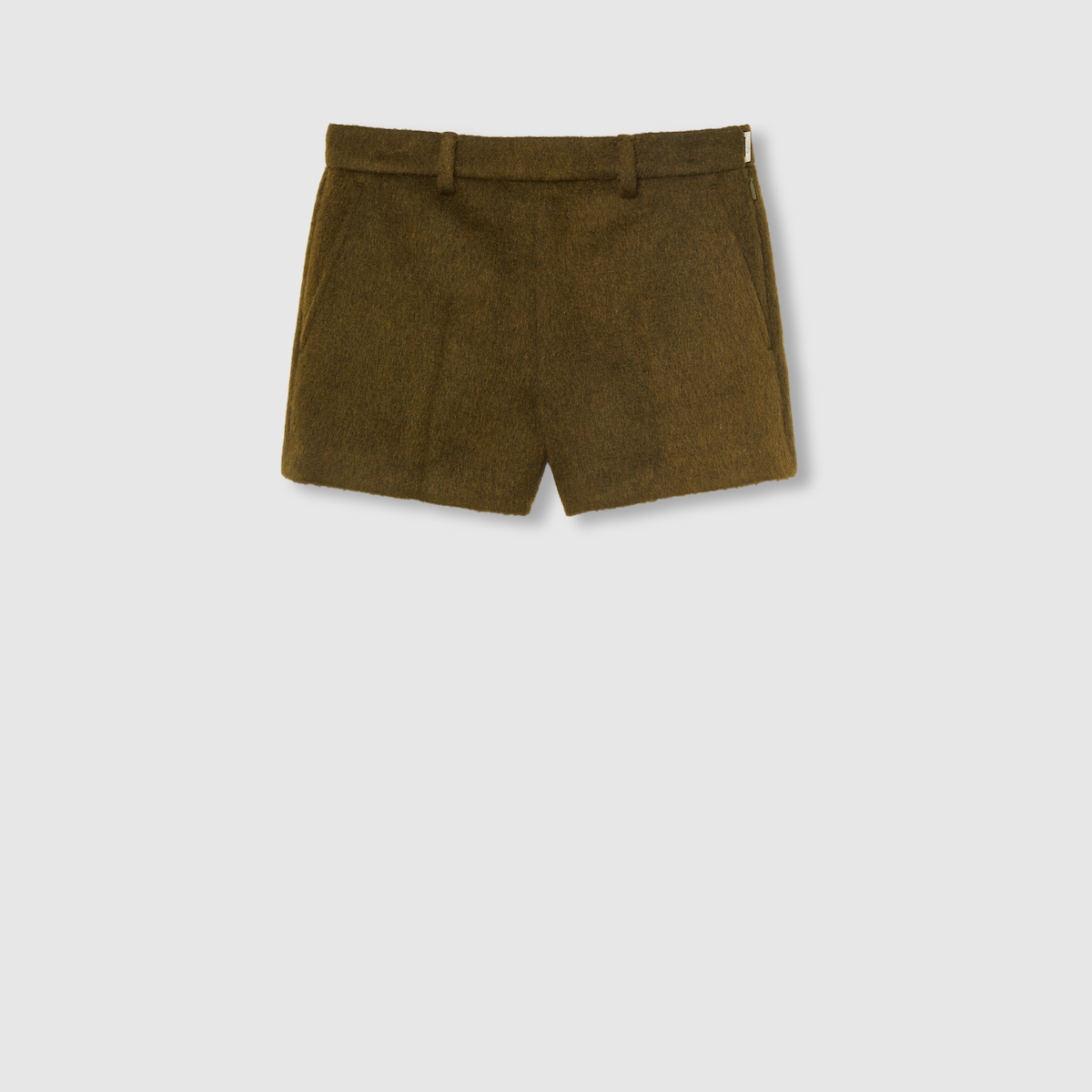 Light wool mohair short in olive green | GUCCI® GR