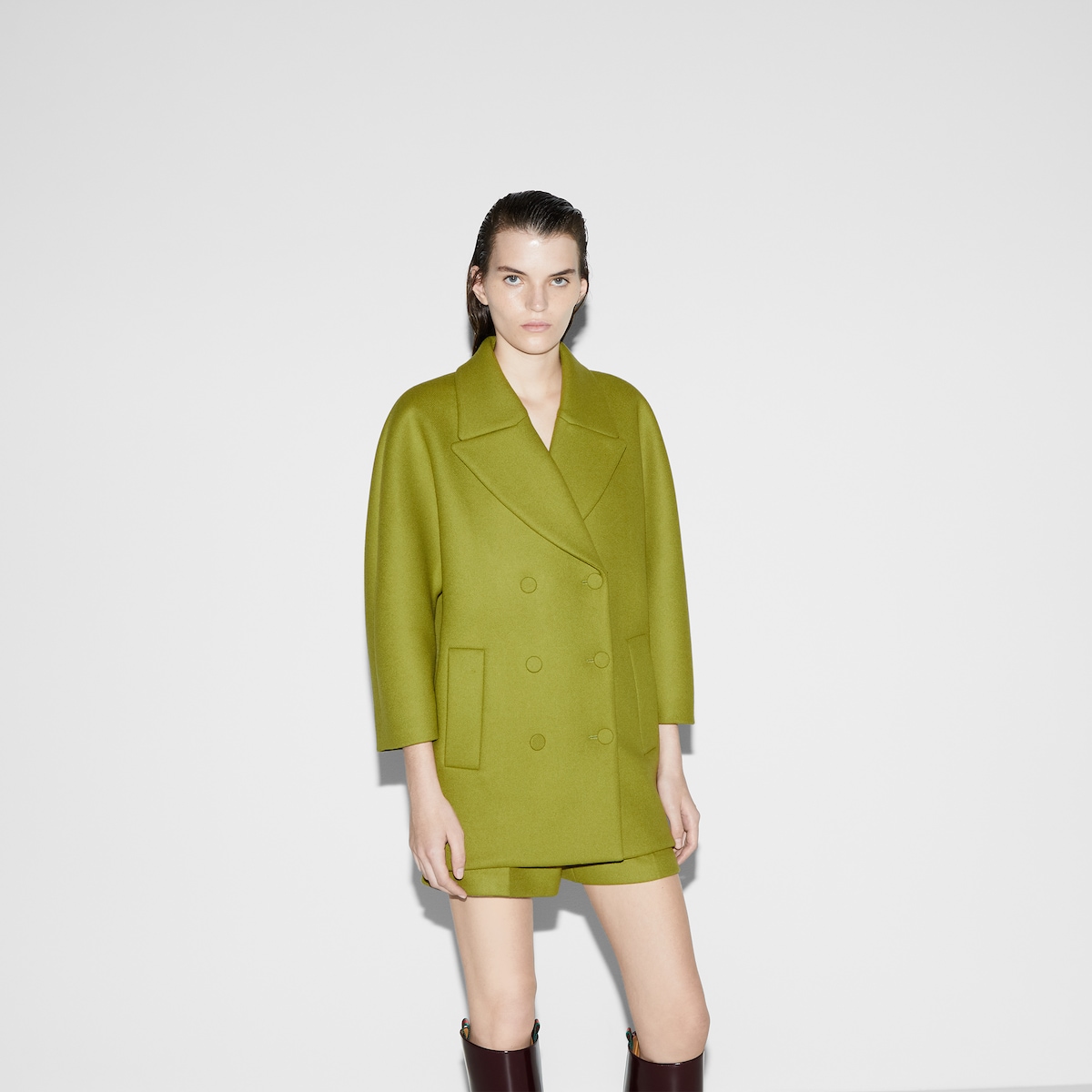 gucci green wool coat