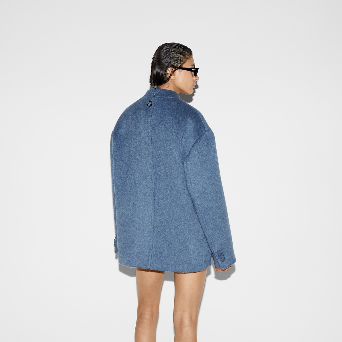 Wool mohair jacket in blue GUCCI Canada