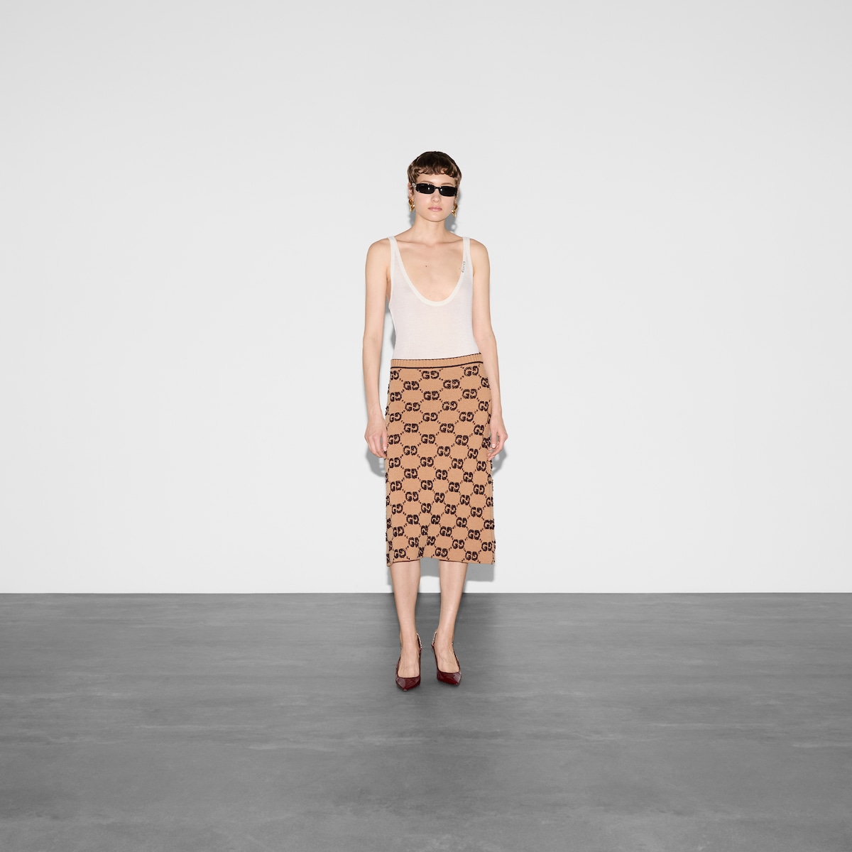 GG wool bouclé jacquard skirt