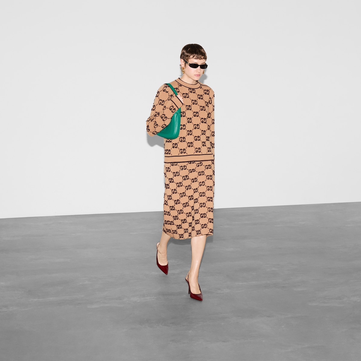 新品 未使用 GUCCI グッチ ツイード ボックスプリーツ ミニ