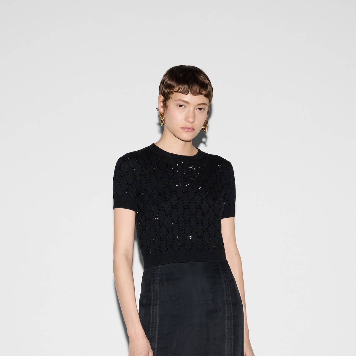 ◆GUCCI 23AW◆ クリスタル ジュエル ドレス / Black ◆ 748886_XKDBL_1043_003_100_0000