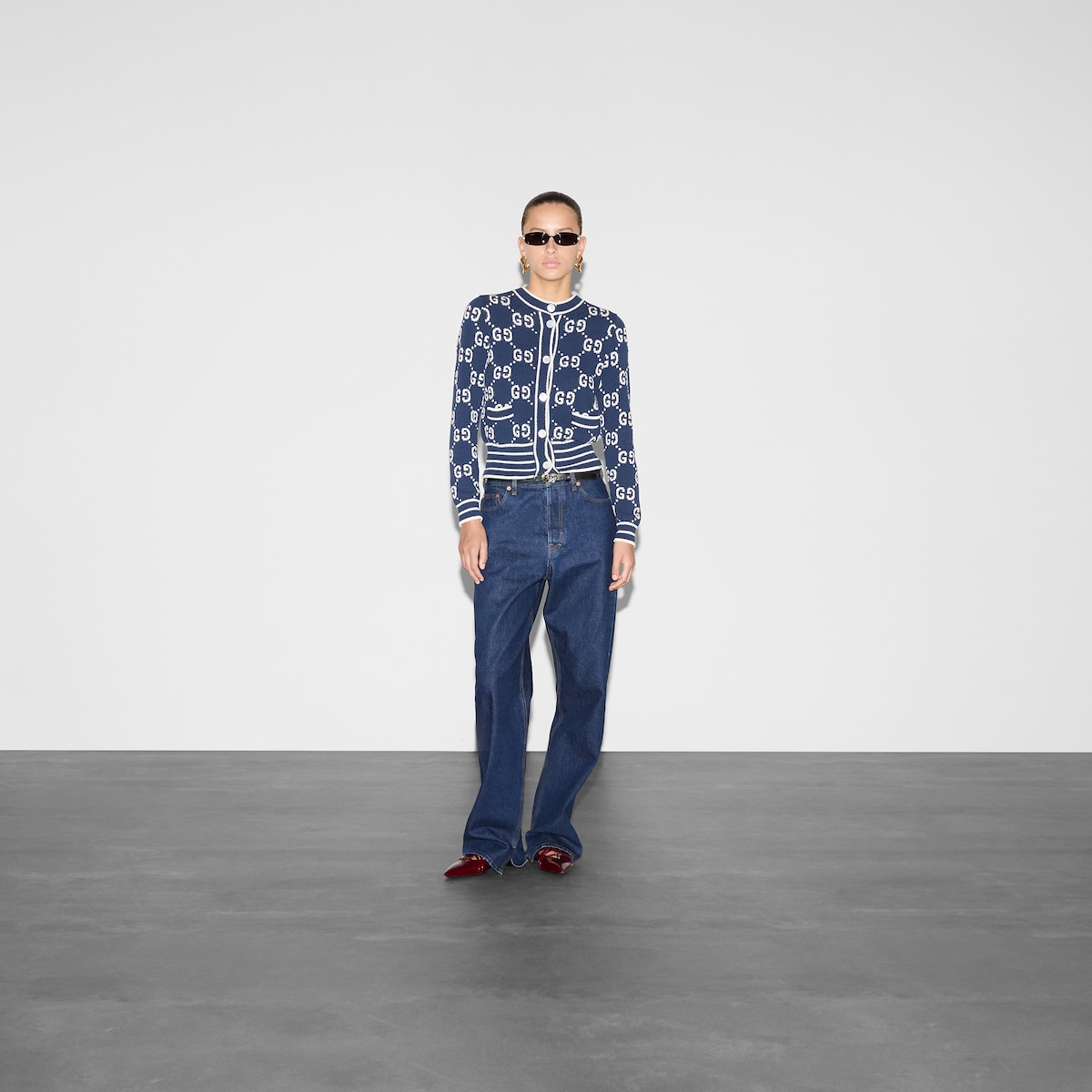 GG cotton jacquard cardigan