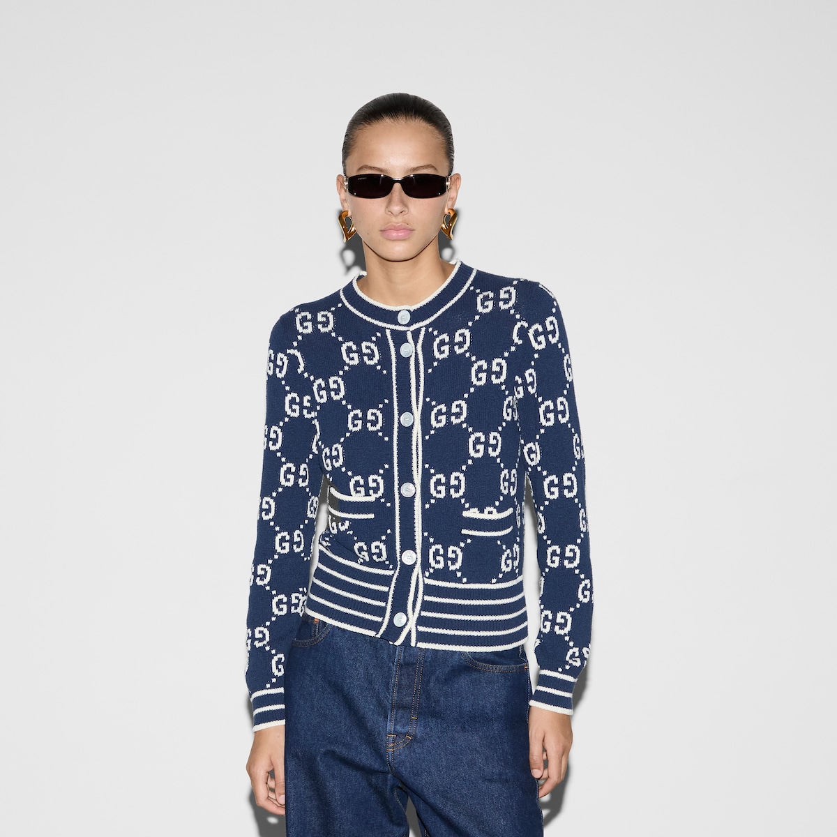 GG cotton jacquard cardigan