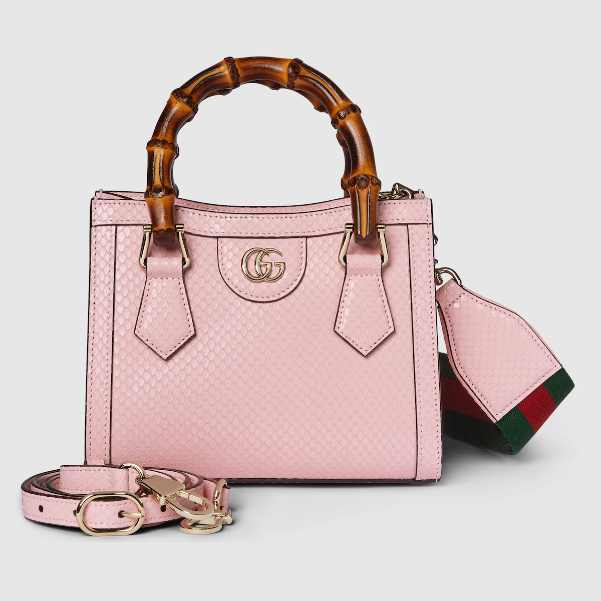 Mini borsa shopping Gucci Diana in pitone in rosa pastello GUCCI Italia