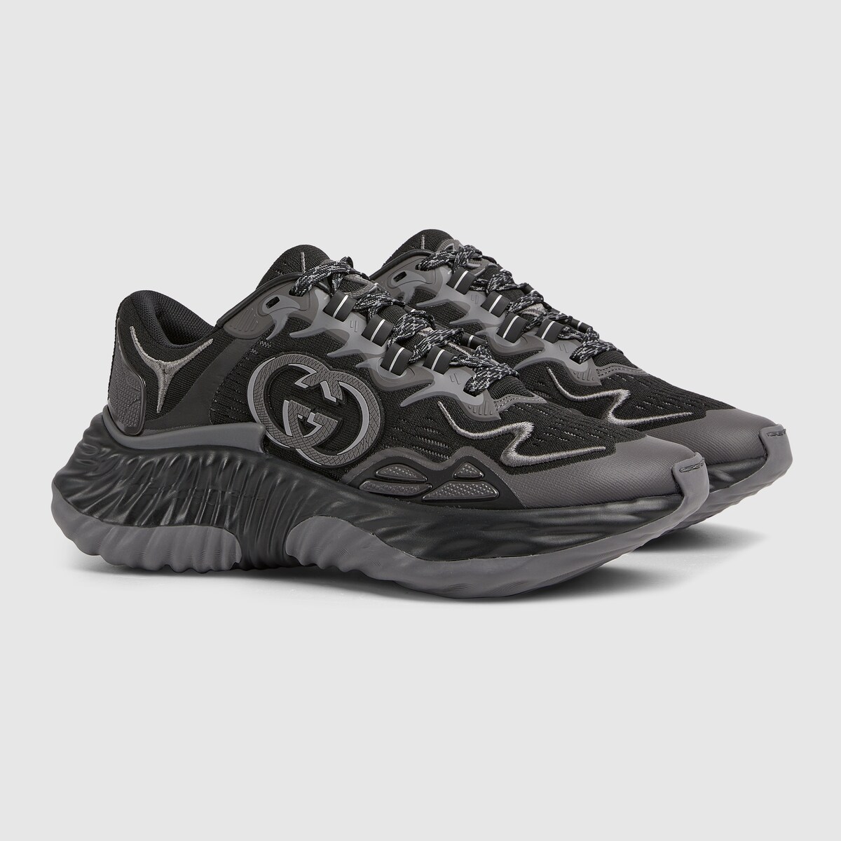 Women's Gucci Ripple sneaker in black mesh | GUCCI® UK