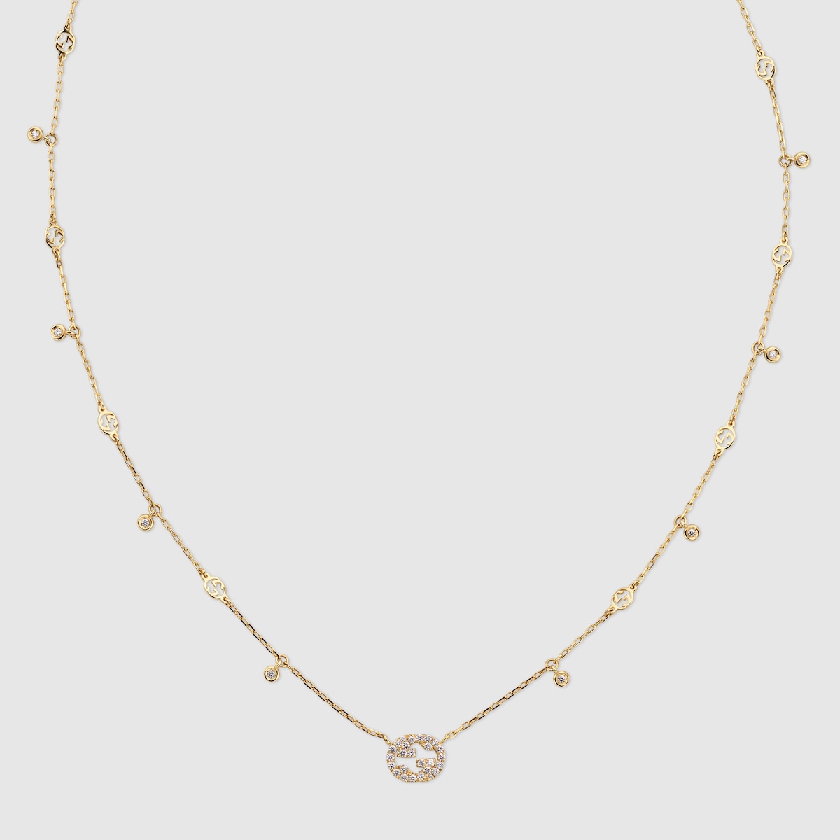 〔GUCCI LINK TO LOVE〕ダイヤモンド付き ネックレス Gucci Link to Love 18k necklace in 18k rose gold | GUCCI® US