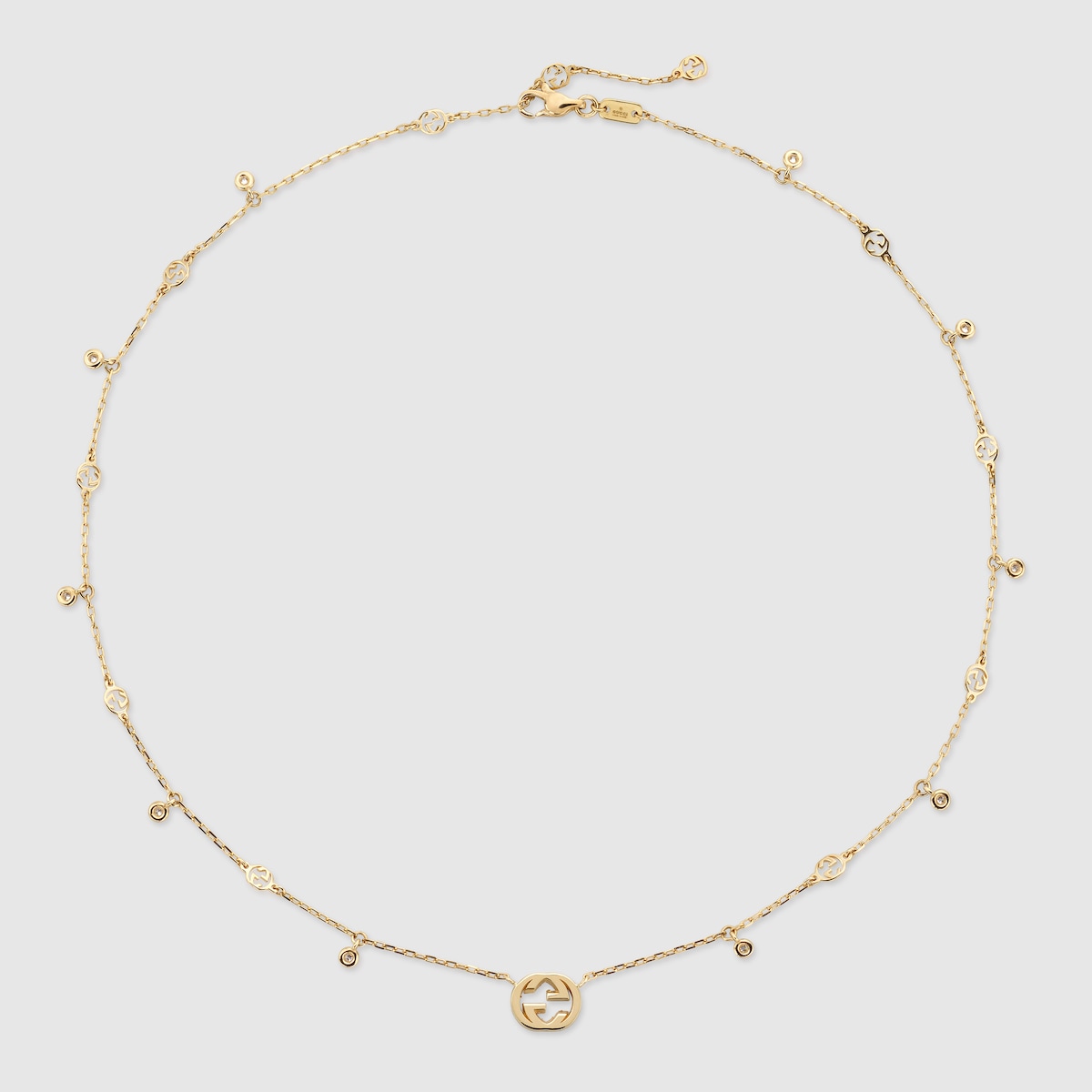 グッチ インターロッキング〕ネックレス ダイヤモンド 18K