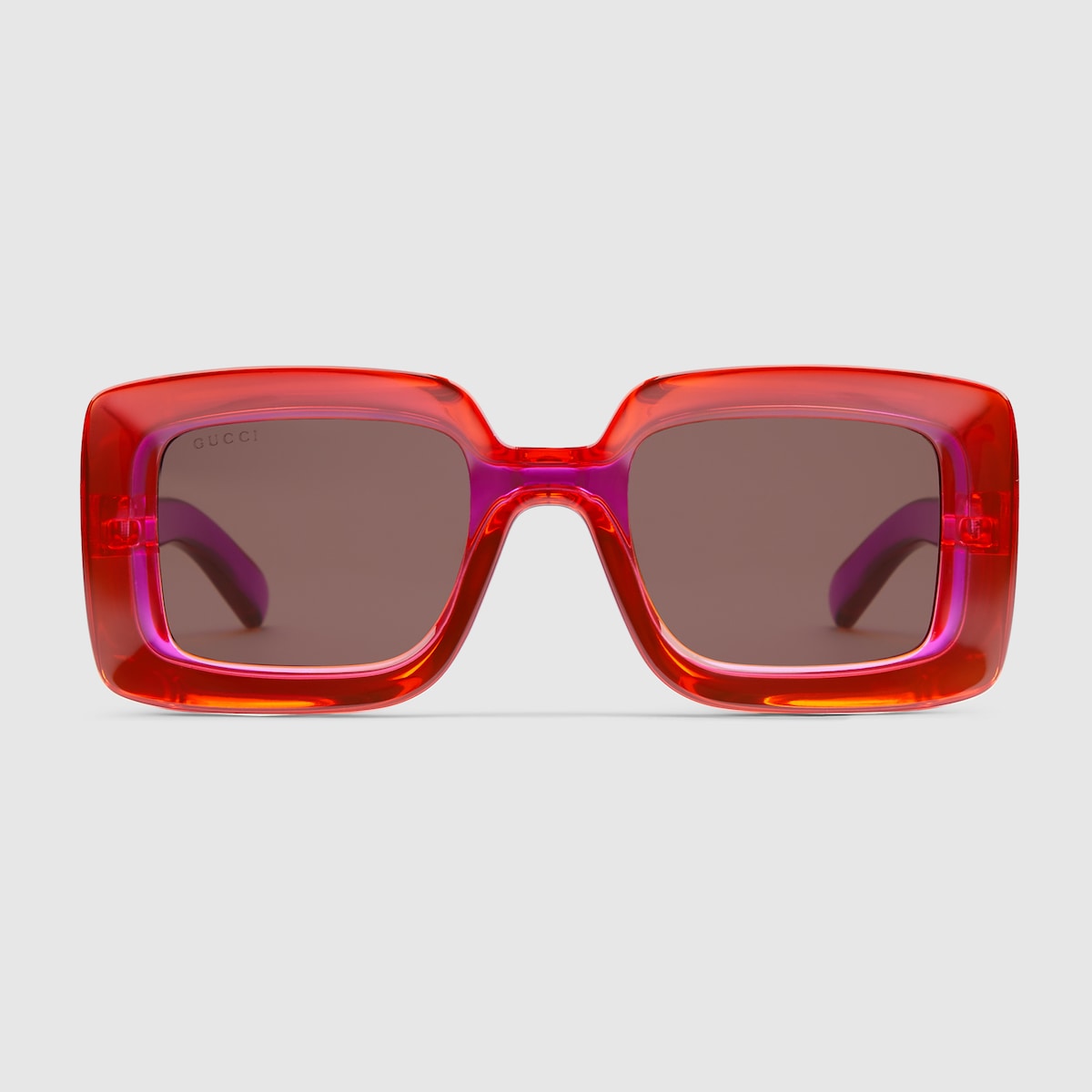 Square frame sunglasses in transparent fuchsia GUCCI Canada