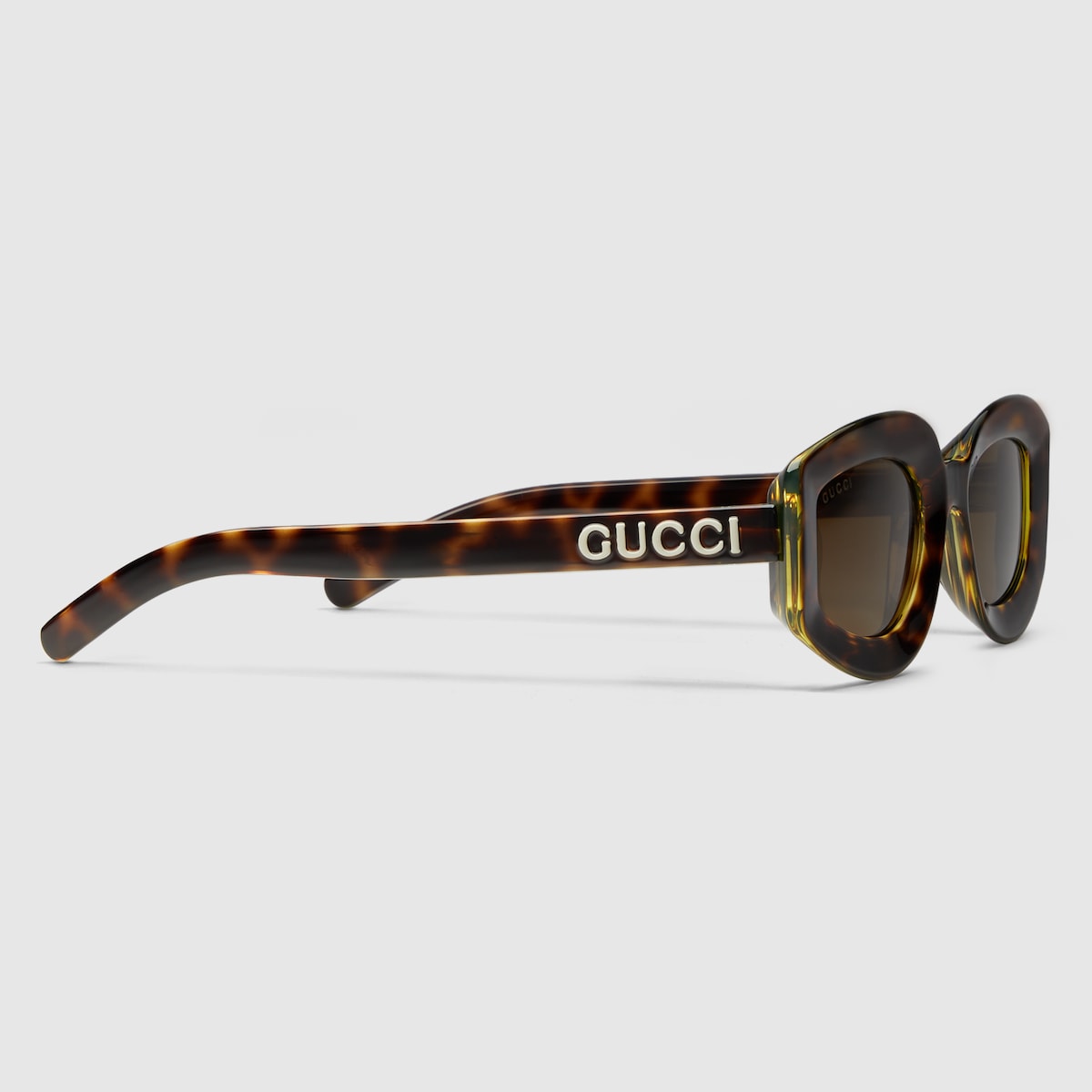 Geometric frame sunglasses in tortoiseshell | GUCCI® US
