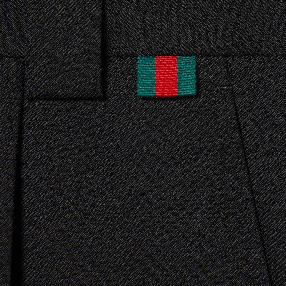 Wool blend twill short with Web