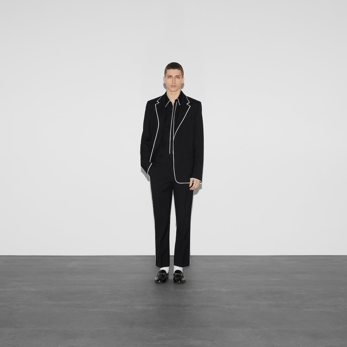 【関税&送料込】Gucci Black Wool Blend Pant sz 38 NEW $850 GUCCI Black Wool Blend STIRRUP LOGO Classic