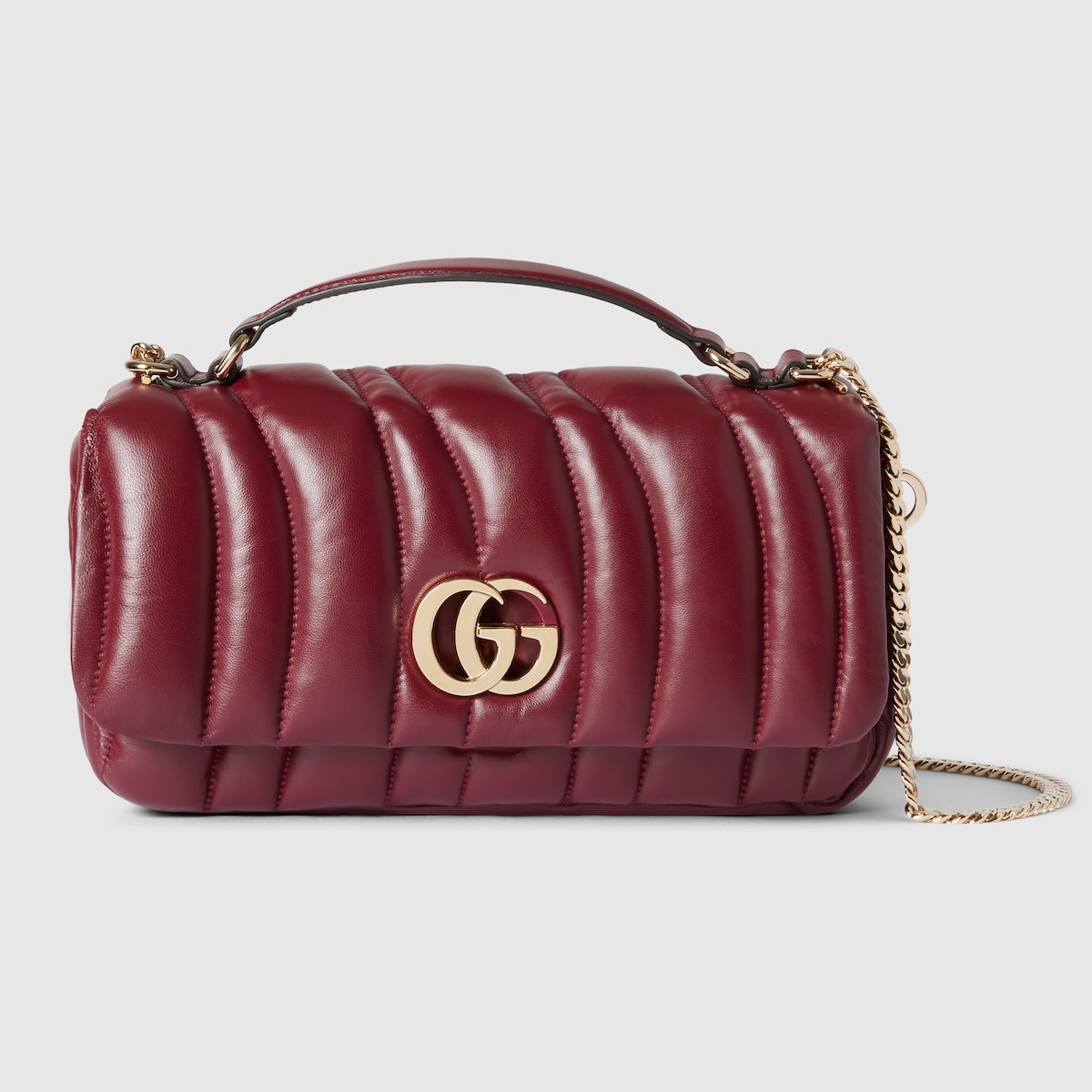 Borsa a mano GG Milano misura piccola in pelle Rosso Ancora GUCCI Italia
