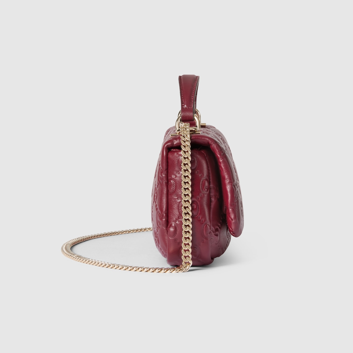 GUCCIベロアvintageバッグ✦ Gucci Beige/Bordeaux Canvas Large Cylindrical Side Pouches