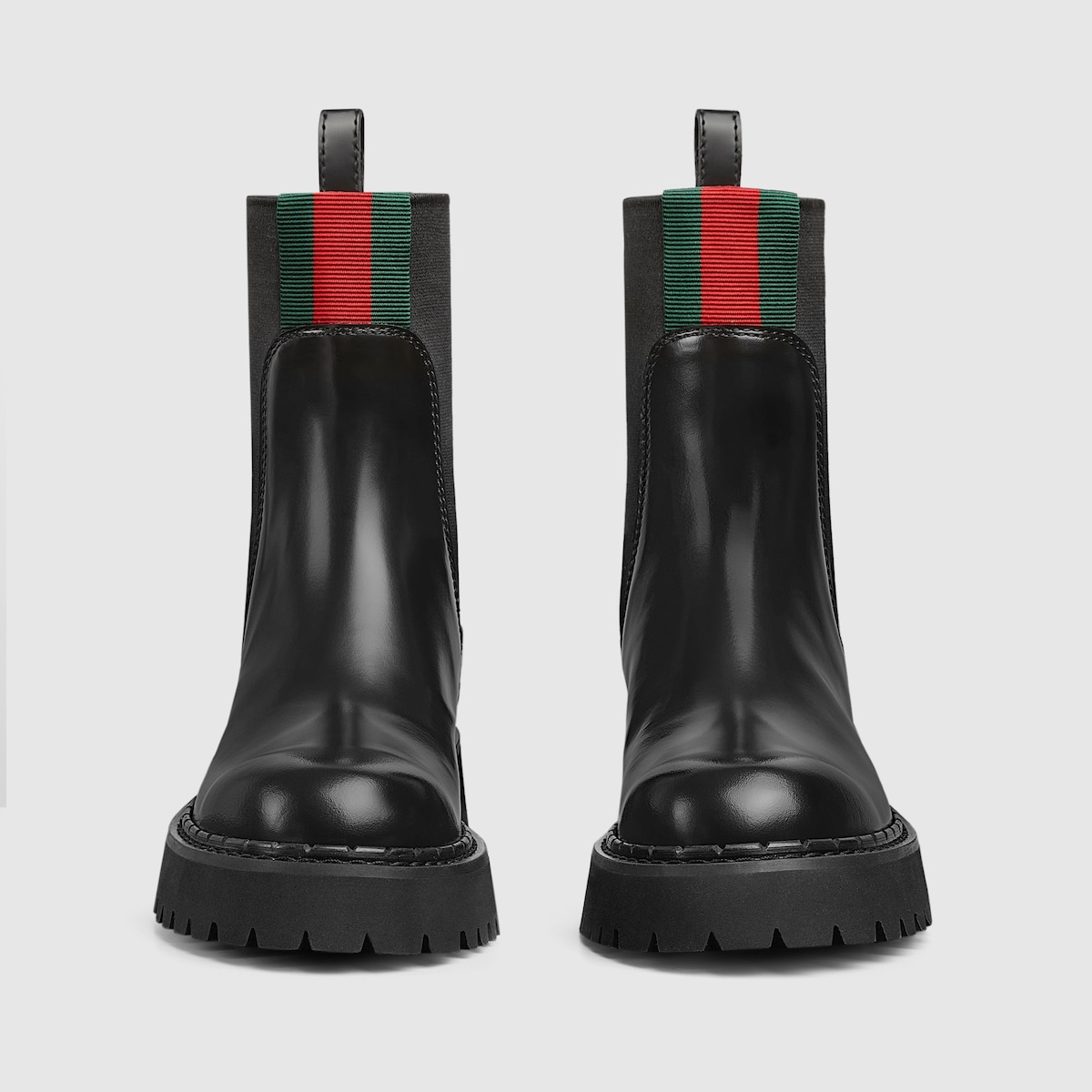 Women's boot with Web in black leather | GUCCI® US Women's boot with Web in black leather | GUCCI® US