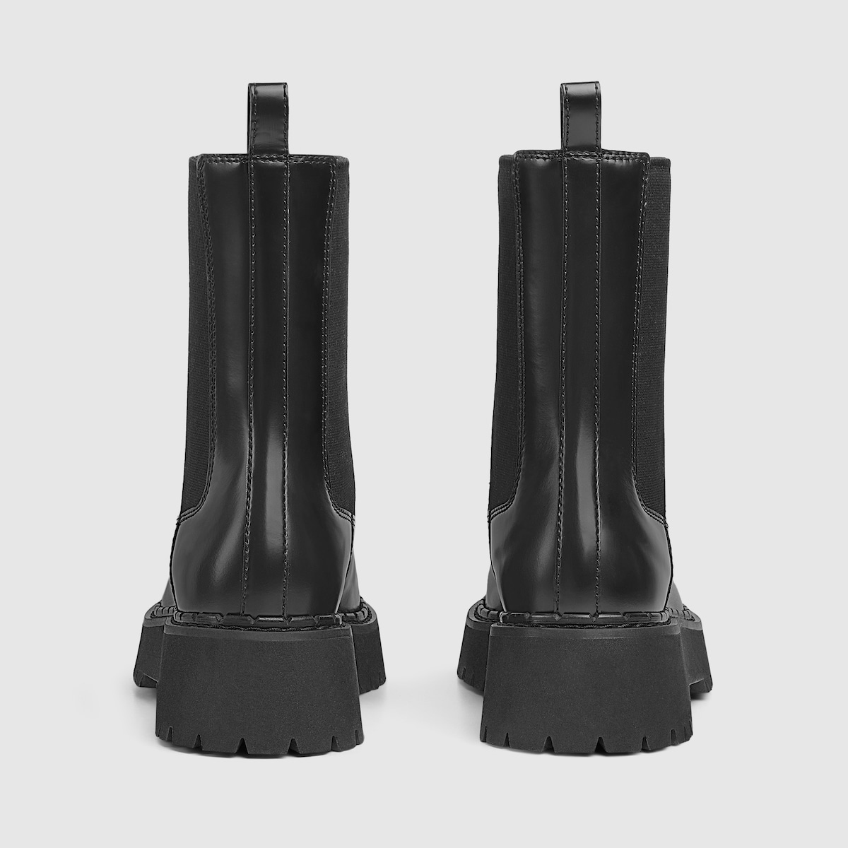 Women's boot with Web in black leather | GUCCI® US