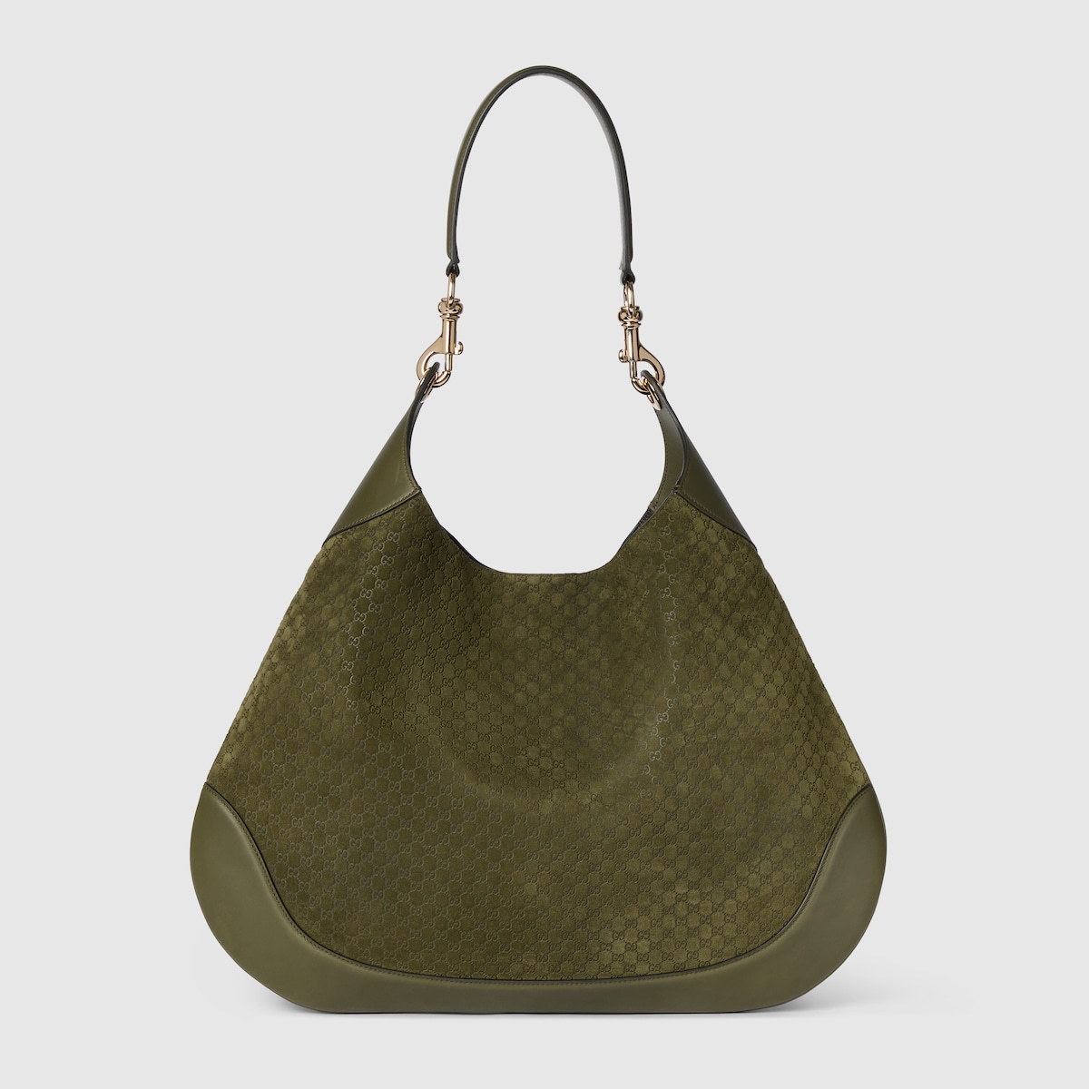 Gucci B medium shoulder bag in dark green suede GUCCI Canada