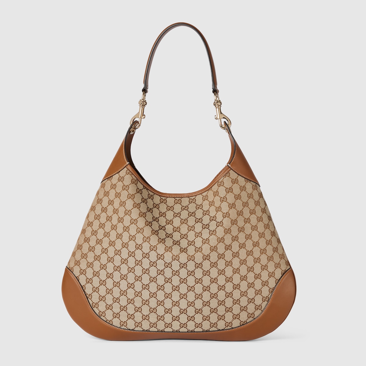 GUCCI B Medium Shoulder Bag Beige GG Canvas