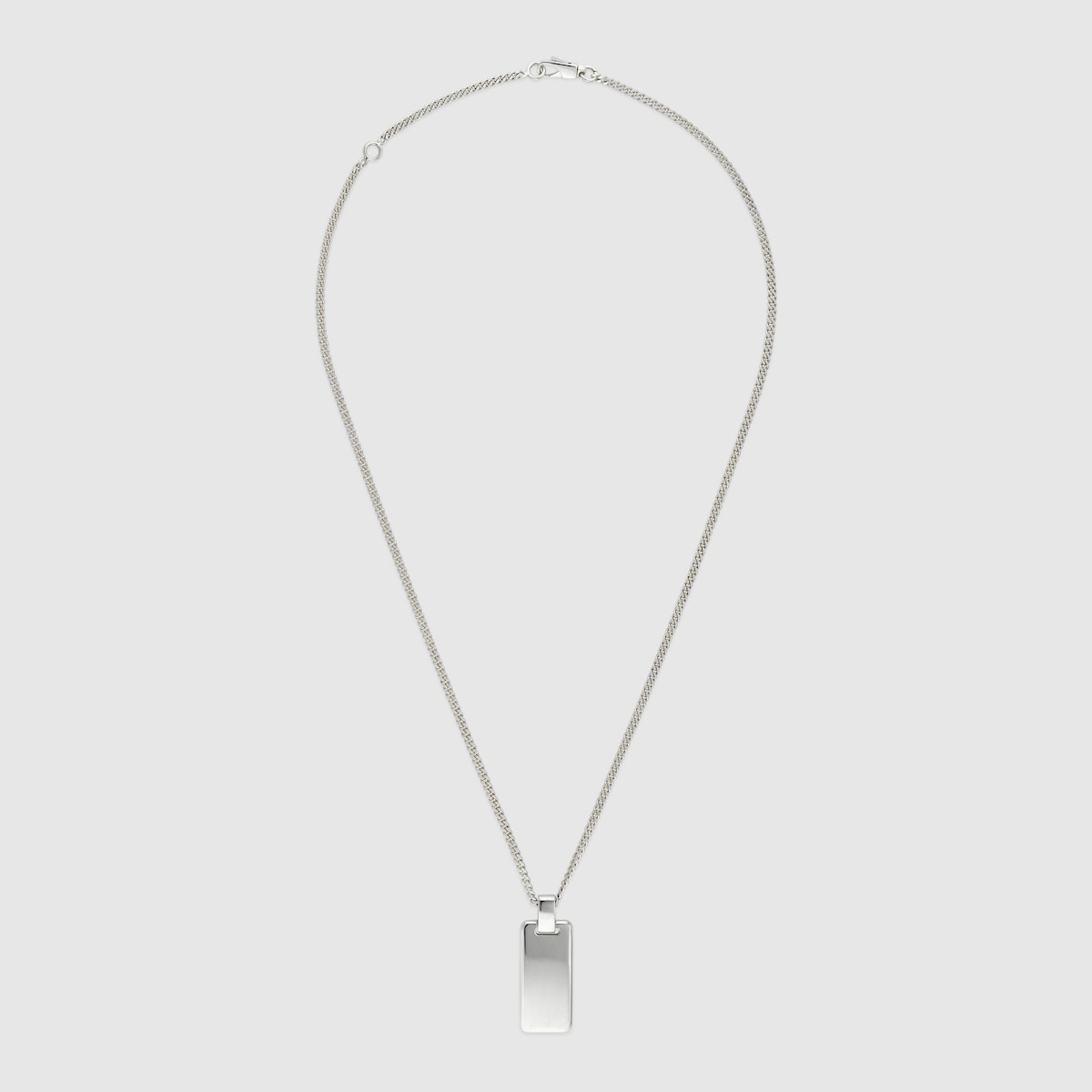 Gucci Signature Sterling Silver GG Tag Necklace