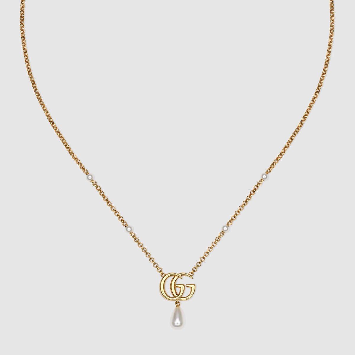 ダブルG ペンダント ネックレス ・イエローゴールドトーン メタル