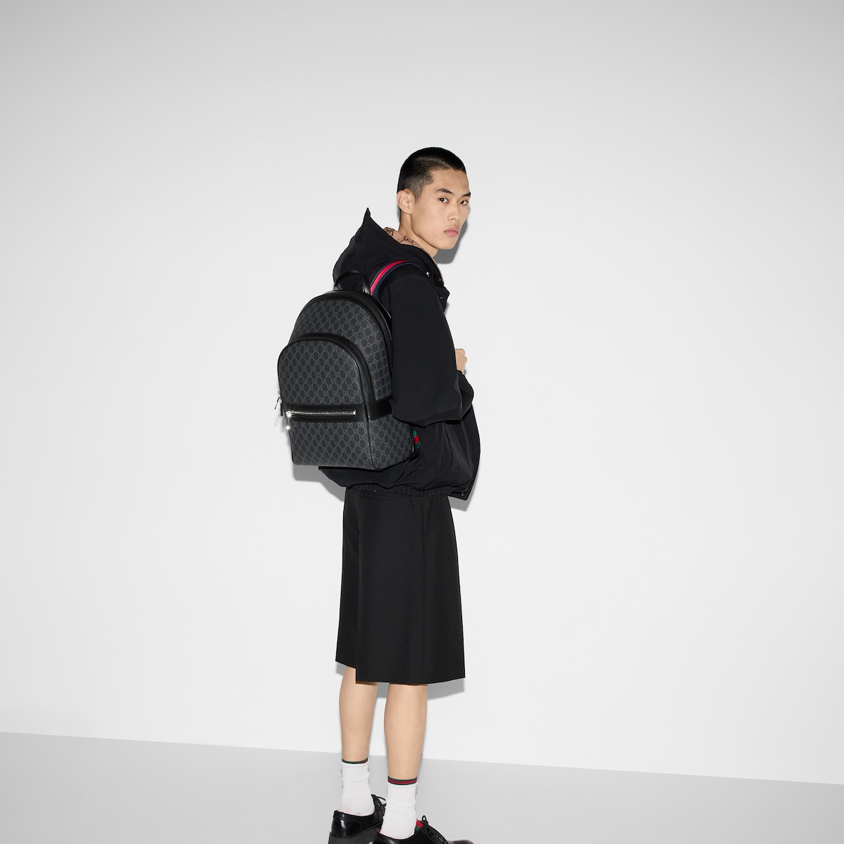 GG Black medium backpack in black GG Supreme | GUCCI® US