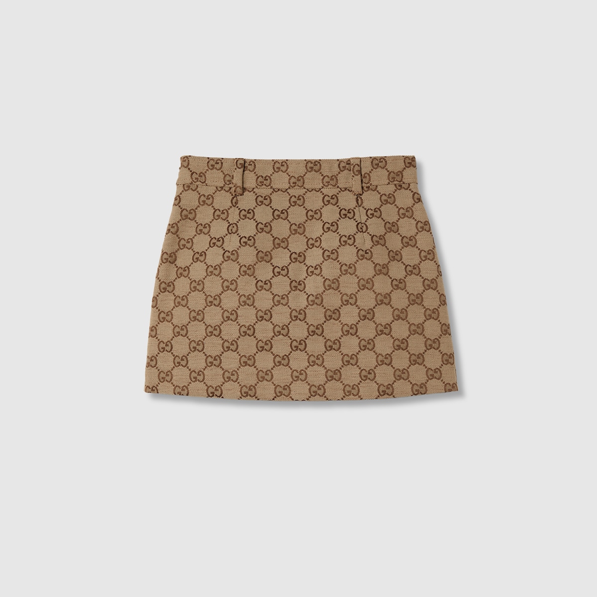 Children's GG canvas skirt in camel and dark brown - thumbnail 2