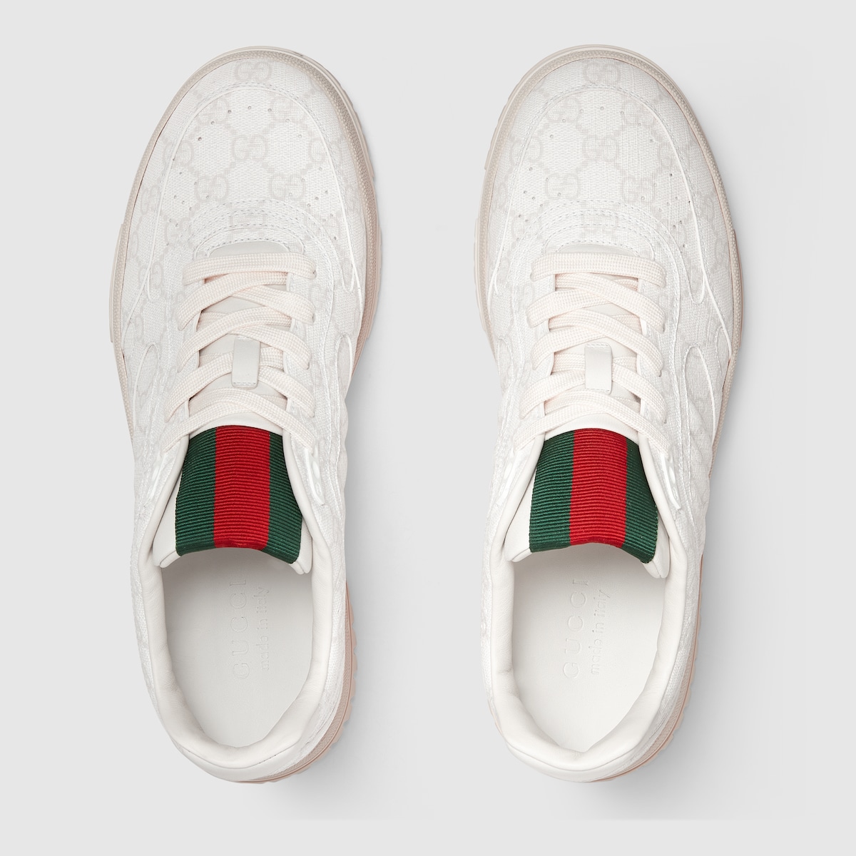 スニーカー GUCCI Men Sneakers White 816665FAD7V 9055 Men's Gucci Re-Web sneaker in beige and white GG Supreme