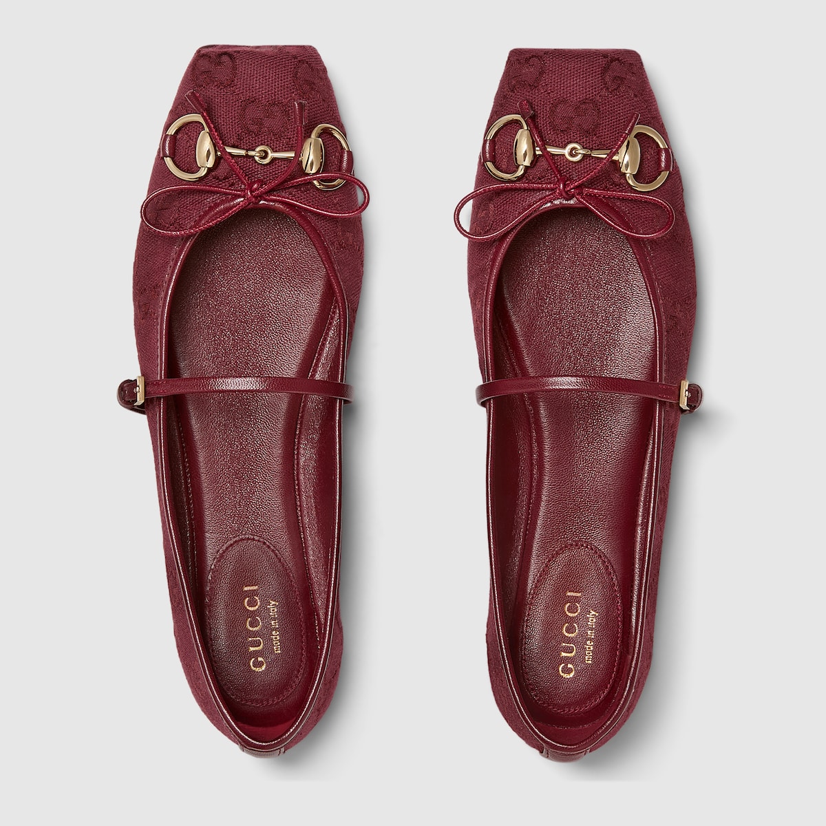 Women's Gucci Horsebit ballet flat in Rosso Ancora red Oginal GG canvas |  GUCCI® US