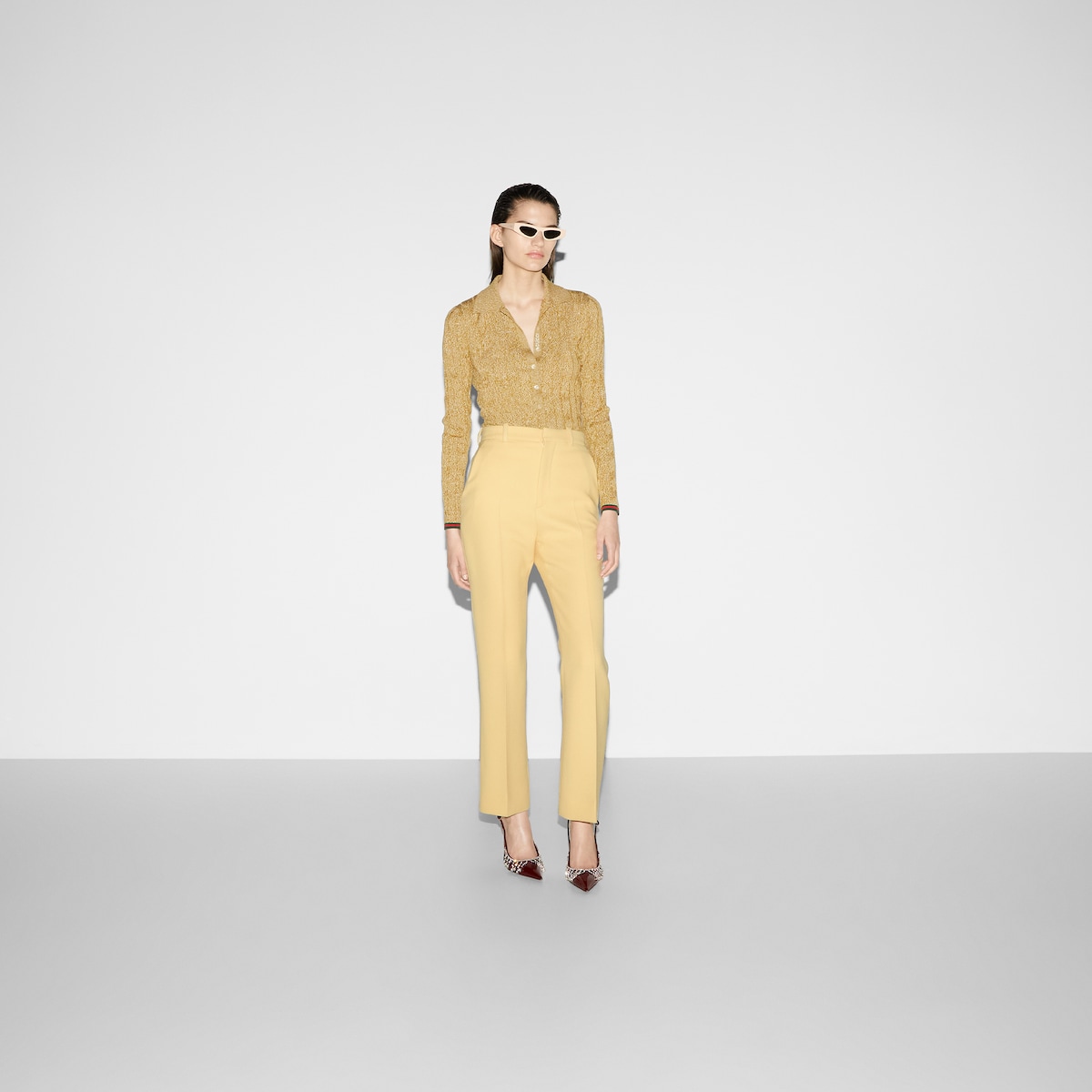 Light wool crêpe pant
